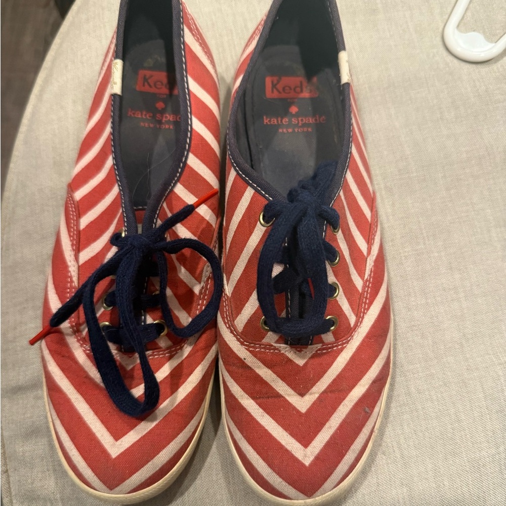 Keds x kate spade Red and White Striped Canvas Sneakers